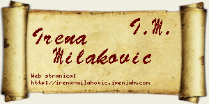 Irena Milaković vizit kartica